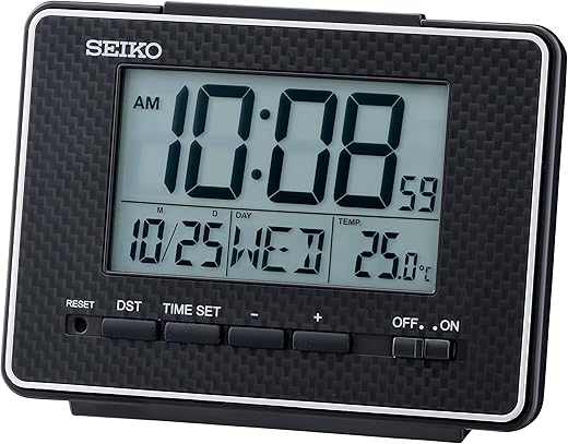 SEIKO Easton Digital Everything Alarm Clock, Black