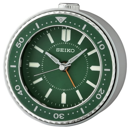 Seiko Mai Metallic Green Alarm Clock, Analog, QHE184MLH