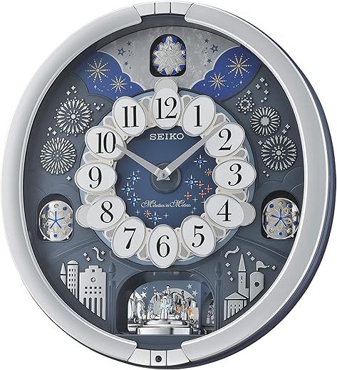 Seiko Melodies in Motion Wall Clock, Glittering Starry Night