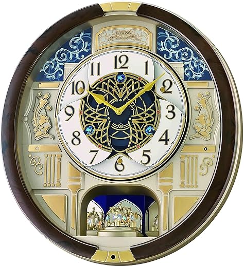 Seiko Melodies in Motion Wall Clock, Golden Trellis