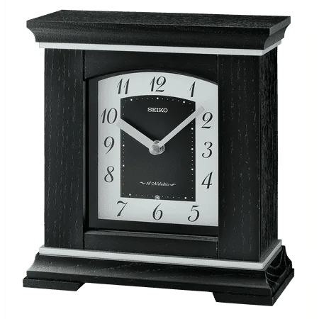 Seiko Poiret Mantel Clock, Black, Analog, QXW249KLH