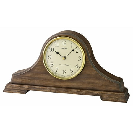 Seiko Ria Brown Mantel Chime Clock, Traditional, Quartz, Analog, QXJ031BLH