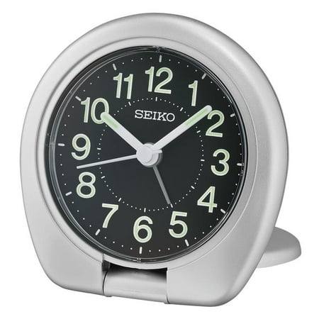 Seiko Sakai Travel Alarm, Metallic Silver Traditional Quartz Analog QHT018ALH