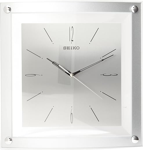 Seiko Wall Clock Quiet Sweep Second Hand Clock Silver-Tone Metallic Case