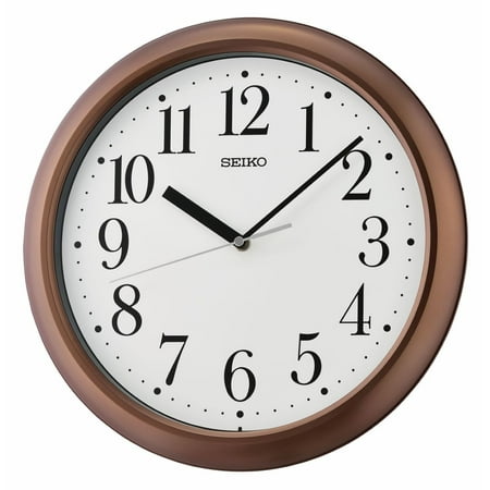 Seiko Yori Wall Clock, Traditional, Round, Brown, Quartz, Analog