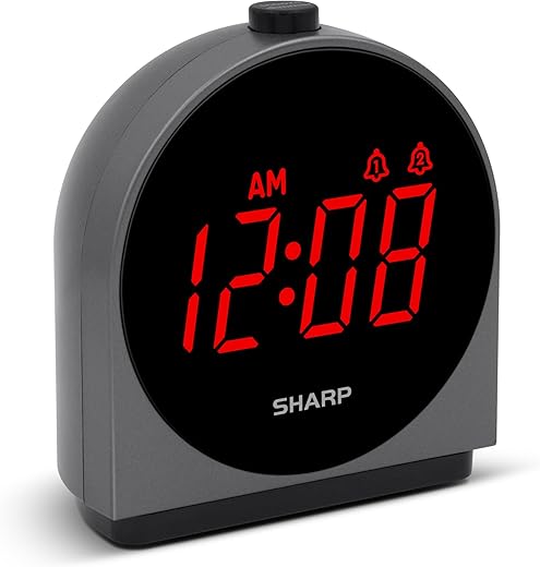 Sharp Alarm Clock for Bedroom, 2 Alarms, Easy to Read Display, Simple Basic Digital Clock with Dual USB and USB-C Charging Ports, Dimmable, Snooze, Perfect for Kids, Teens, Senior, Home Office