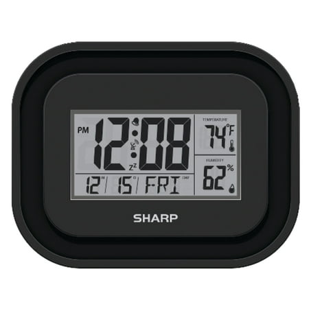 Sharp® Atomic Clock, 9 5/8H x 9 13/16D x 1 7/16D, Black