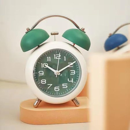 Sharp Twin Bell Alarm Clock, Loud Alarm Great For Heavy Sleepers - Stylish Matte Fi[3980]