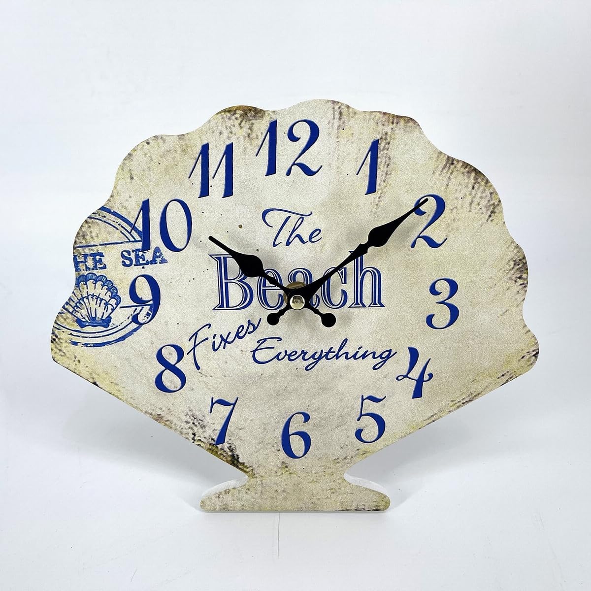 Shell Beach Wall Clock Silent Non-Ticking Wooden Wall Clocks Ocean Sea Theme