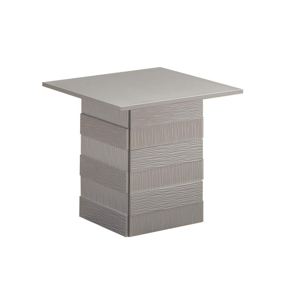 SignatureHome Madison 24 in. W White-Grey Finish Square Top Wood End Table...
