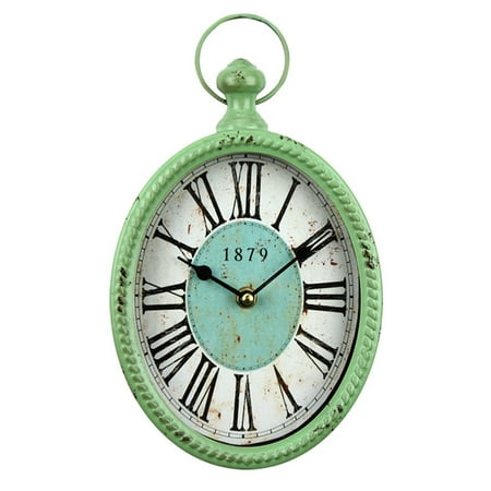 Silent decorative wall clock powered by battery，Old-fashioned antique design, rural retro style.