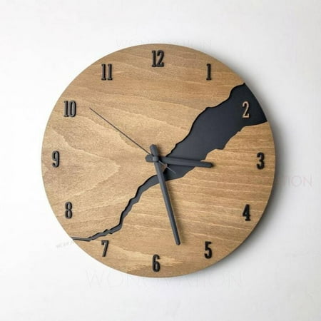 Silent Non-Ticking Wall Clock, Creative Wooden Wall Clock, Nordic Japanese Minimalist Clock for Home, Living Room, Office,b