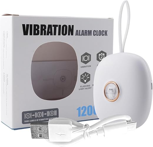 Silents Vibrating Alarm Clock Snoozes 24H LED Alarm Clock 2 Vibrating Modes Multifunctional for Hearing-impaired Deaf Silents Alarm Clock