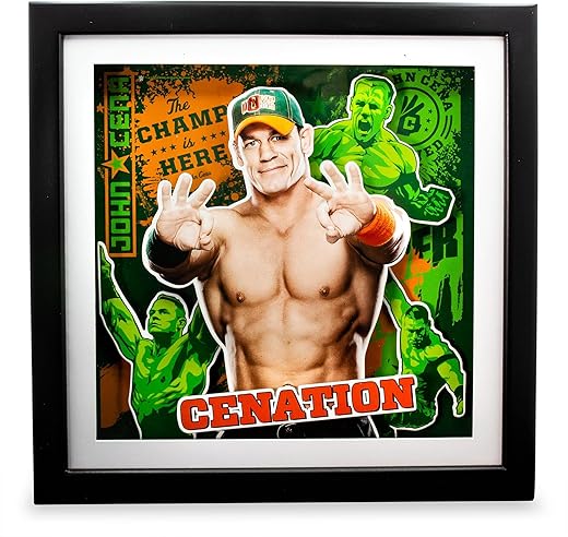 Silver Buffalo WWE John Cena Shadow Box Wall Art, Multicolor