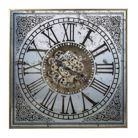 Silver & Gold Antique Style Square Wall Clock