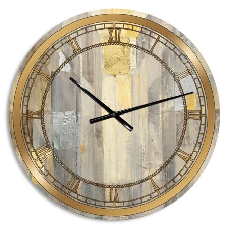 Silver Orchid Borella 'Gold Square Watercolor' Glam Large Wall Clock 16 in. wide x 16 in. high