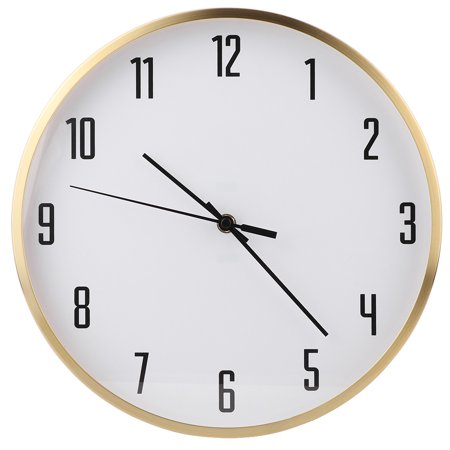 Simple Round Shape Home Brass Wall Quartz Silent Clock Time Decoration