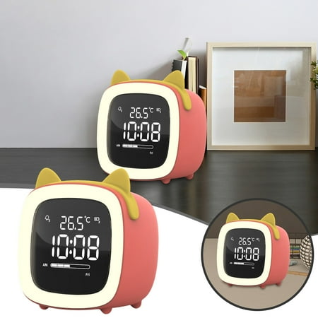 SKBEY Cute Pet Cat Headband TV Alarm Clock Multifunctional Clock With Temperature Display Night Light And Charging Function in Shower Timer Retro Clock Timer Kitchen Timers for Seniors Cooking Items