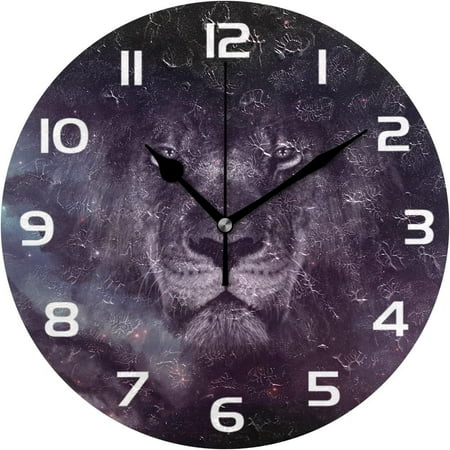 SKYSONIC Space Galaxy Wall Clock 10 Inch Silent Non Ticking Round Clock Oil Painting Clock Easy to Read Clock for Living Room Bedroom Bathroom Home Decor