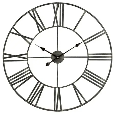 Solange Round Metal Wall Clock - 30 Gray