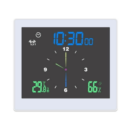 Solar And Wind Power Parts Led Digital Alarm Clocks Waterproof Clock Table Clock with Indoor Temperature white