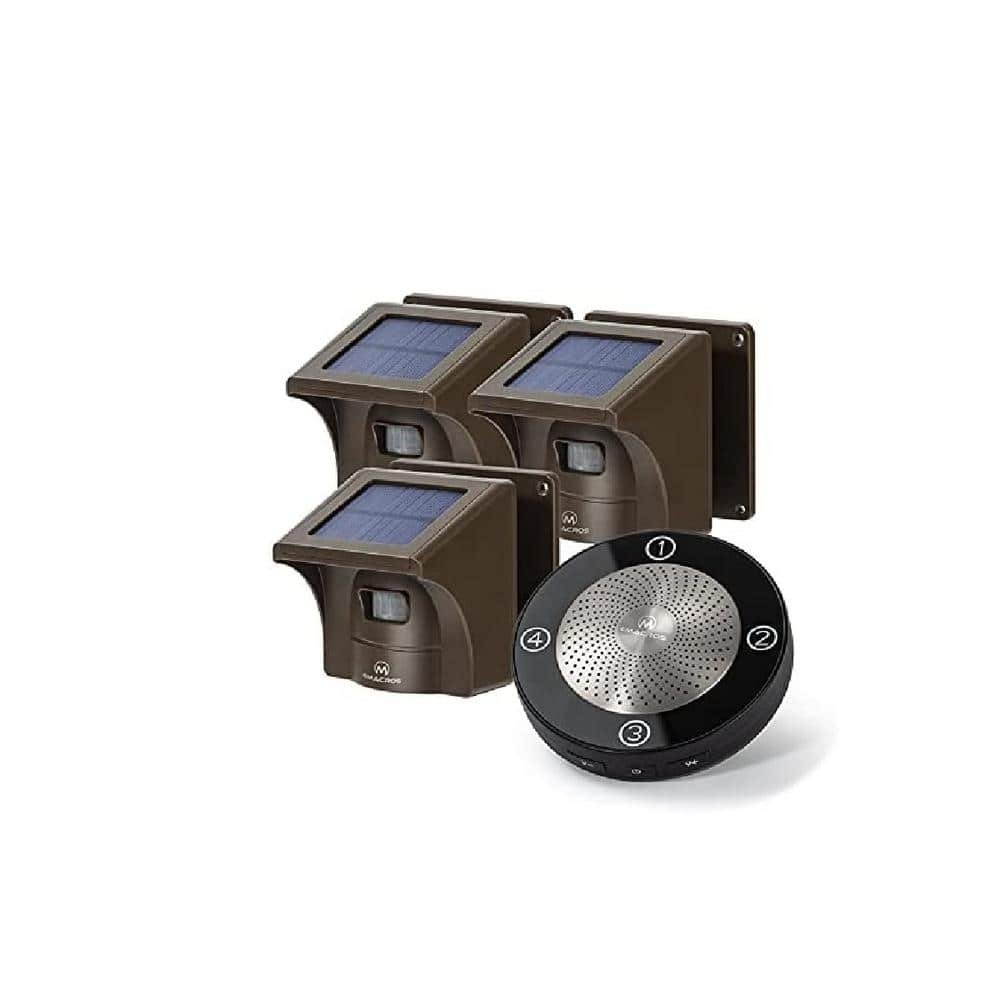 Solar Wireless Driveway Alarm Outdoor Weather Resistant Motion Sensor (3-Sensors)