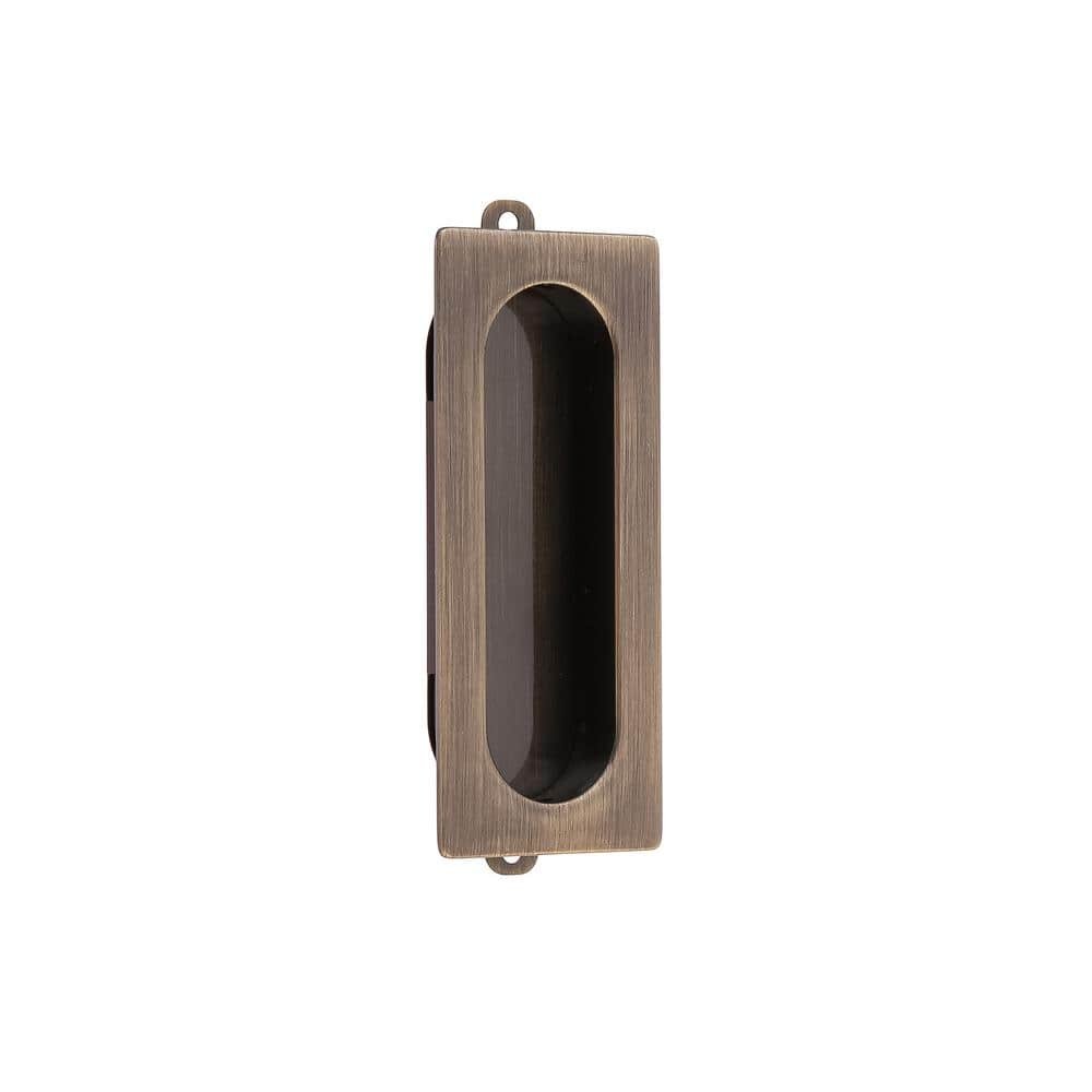 Solid Brass Antique Brass Rectangular Flush Pull