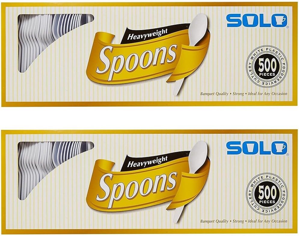 Solo White Heavyweight Spoons, 500 Count (2 Pack)