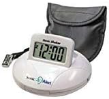 Sonic Bomb Digital Travel Alarm Clock with Sonic Shaker Bed Vibrating Feature, 90 DB Extra-Loud Alarm, Bonus FREE Travel Case with Pillow Strap & Batteries Included