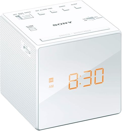 Sony Clock Radio ICF-C1: FM / AM / FM Wide corresponding Sleep Timer White ICF-C1 W