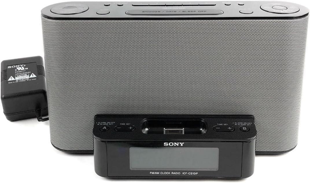 Sony ICFCS10iP - AM/FM Clock Radio with iPod/iPhone Speaker Dock.