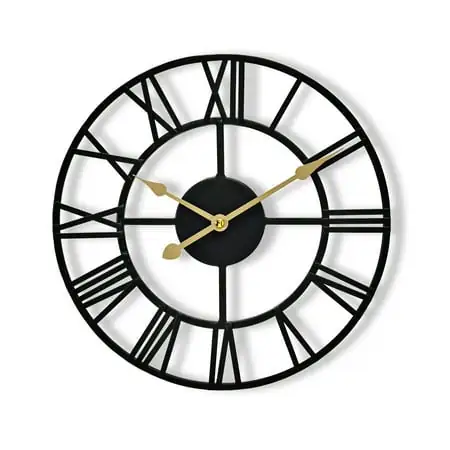 Sorbus Large Decorative Round Analog Wall Clock Battery Operated with Roman Numeral - 12 inch