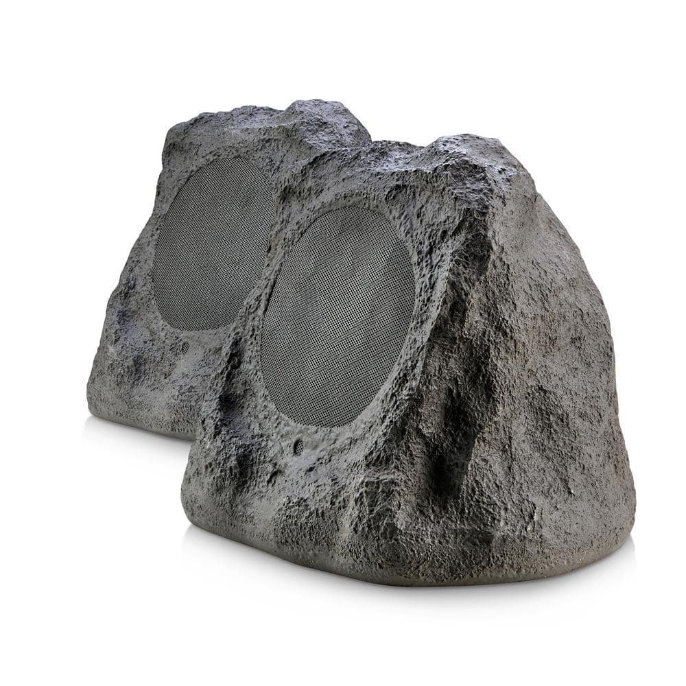 SoundPro by NAXA Dual Bluetooth Outdoor Rock Landscape Speakers