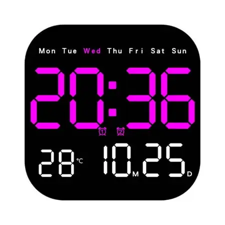 Square LED Large Digital Wall Clock Remote Control Date-Week-Display Y9Y9