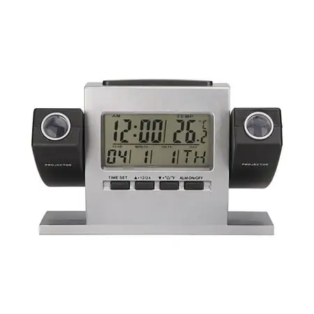 SSZMDLB Clearance Home Double Projection Electronic Clock Double Rotation Can Project Temperature Time Alarm Clock