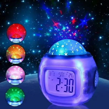 JANDEL Kids LED Starry Sky Projection Alarm Clock