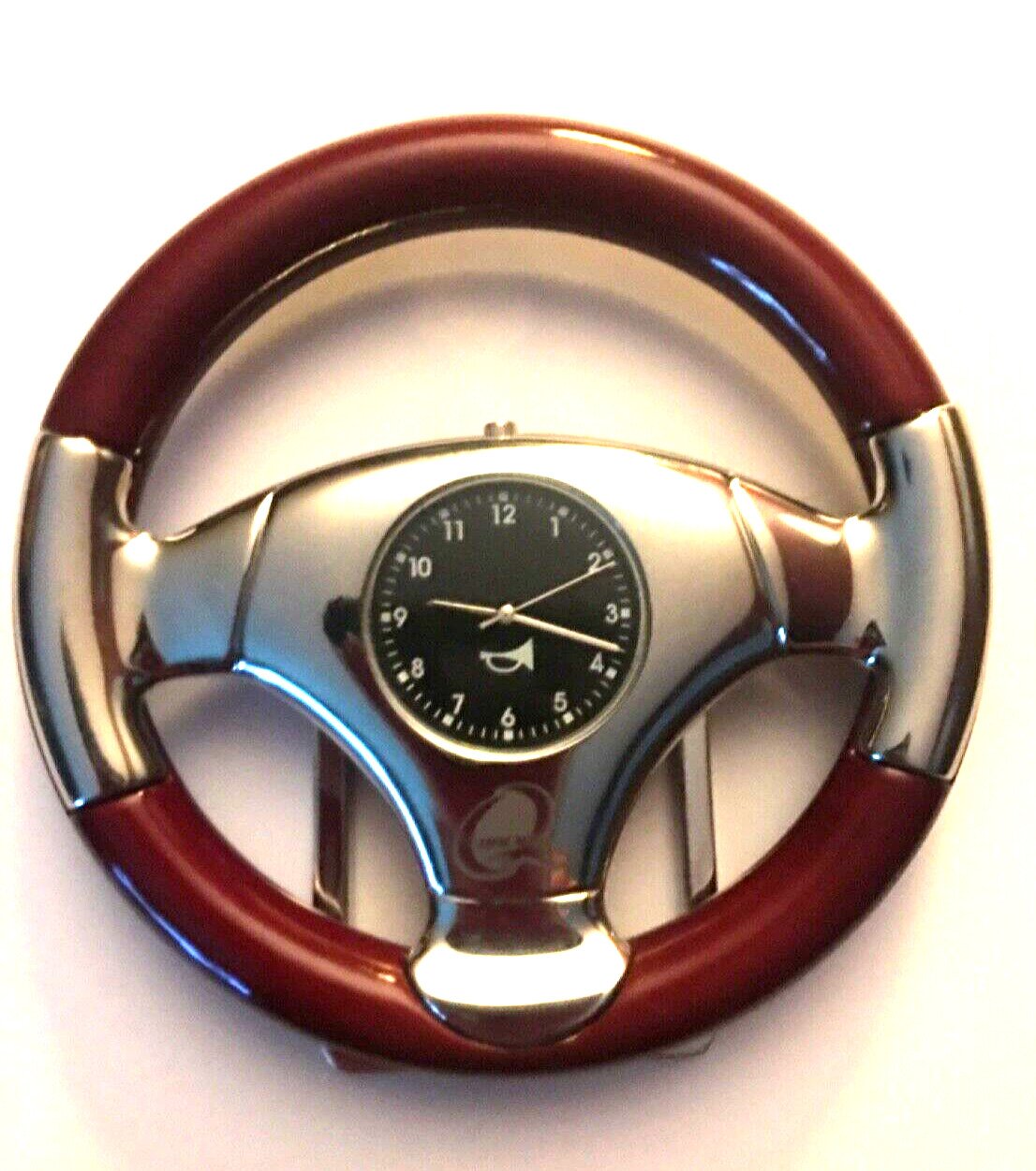 Steering Wheel Desk Clock W/ New Batteries Automotive Decor Table Shelf Mantle