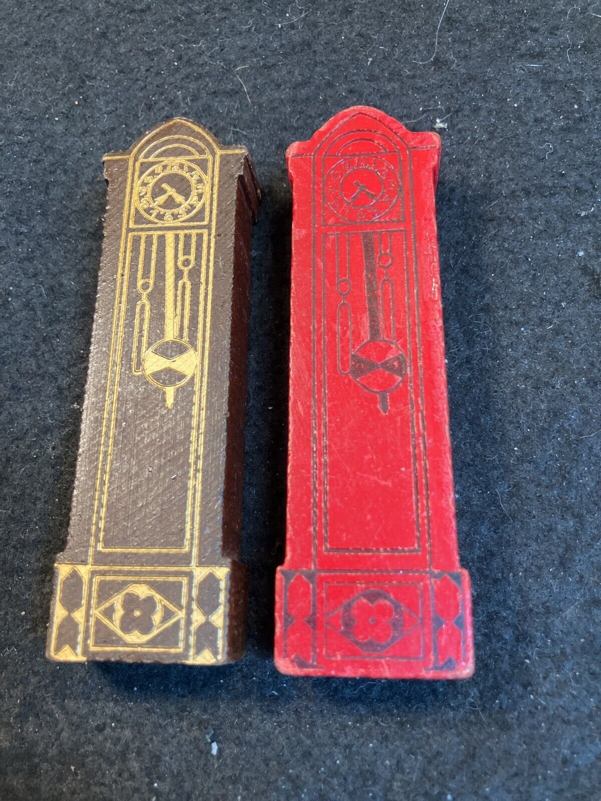 strombecker dollhouse furniture-Wood Grandfather Clocks (2)