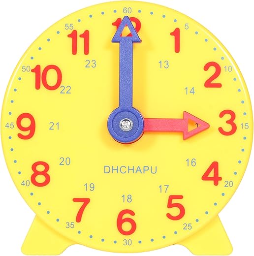 Student Learning Clock Time Teacher Gear Clock 4 Inch 12/24 Hour