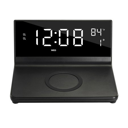 Supersonic Dual Alarm Clock with 2-in-1 Wireless Charging , SC-6025QI