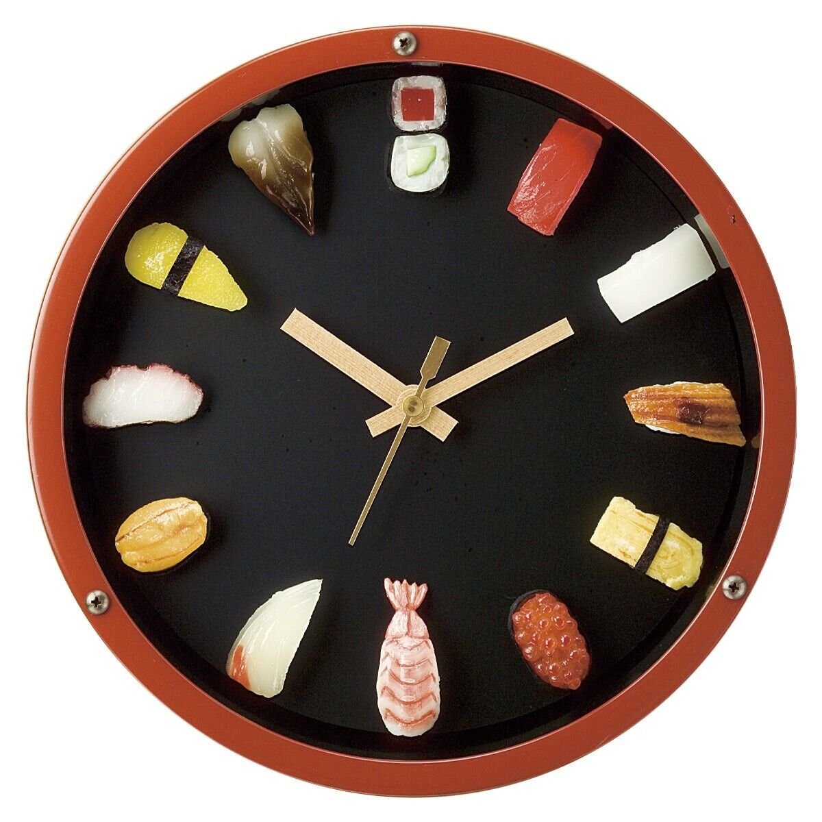Sushi Clock Japanese food sample craftsman 12 nigiri-sushi made in japan