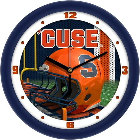 Syracuse Orange 11.5'' Suntime Premium Glass Face Football Helmet Wall Clock