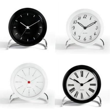 Table Clock Banker in White