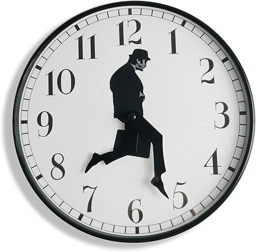 TANKRIN Ministry of Silly Walks Clock, Silly Walk Wall Clock, A Interesting Wall Clock for Bedroom Kitchen Living Room, Novelty Home Decor Gifts (Black)