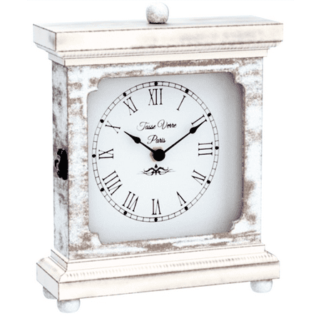 Tasse Verre Rustic Shelf Clock (Quiet) for Living Room Mantel, Table, or Desk 9 by 7 Farmhouse