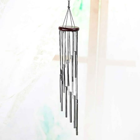 Taylonsss Metal 12-pipe Wind Chime Balcony Outdoor Courtyard Wall Clock