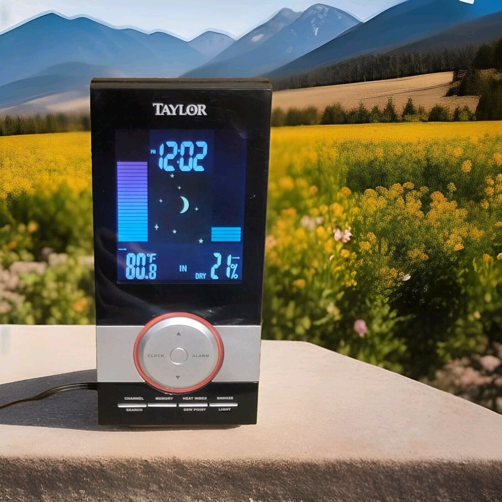 Taylor 1506 Wireless Color Weather Station w/Clock Station Only + Power Supply