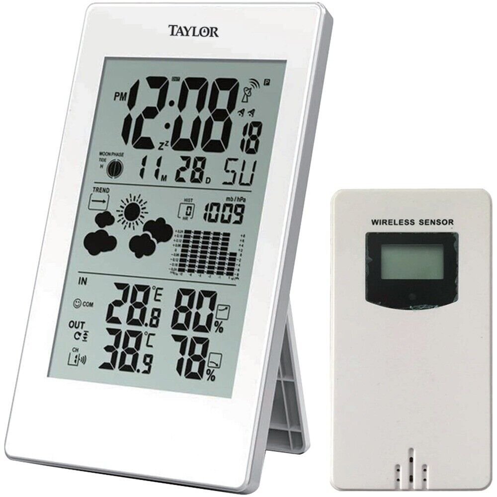 Taylor Precision Products 1735 Digital Weather Forecaster with Barometer & Alarm