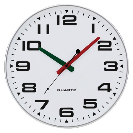 TEMPUS Contemporary Wall Clock with Silent Sweep Quiet Movement Plastic 13 Silver Finish (TC2388FS)