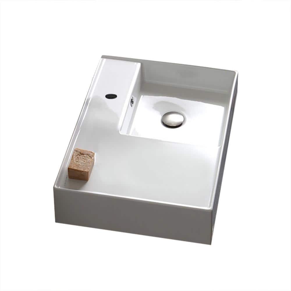 Teorema Wall Mounted Bathroom Sink in White